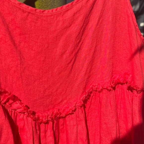 Left On Friday Half Day Ruffle Tier Linen Dress - Picture 12 of 15